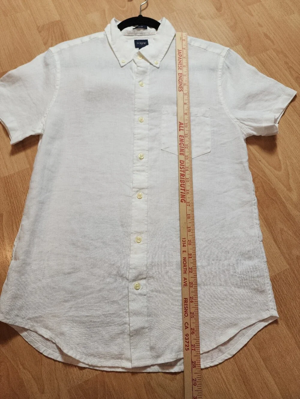 J. Crew White Short Sleeve Linen Button-Up Shirt
